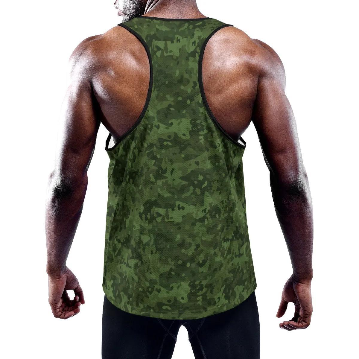 Green Camouflage Y-Back Racer Tank