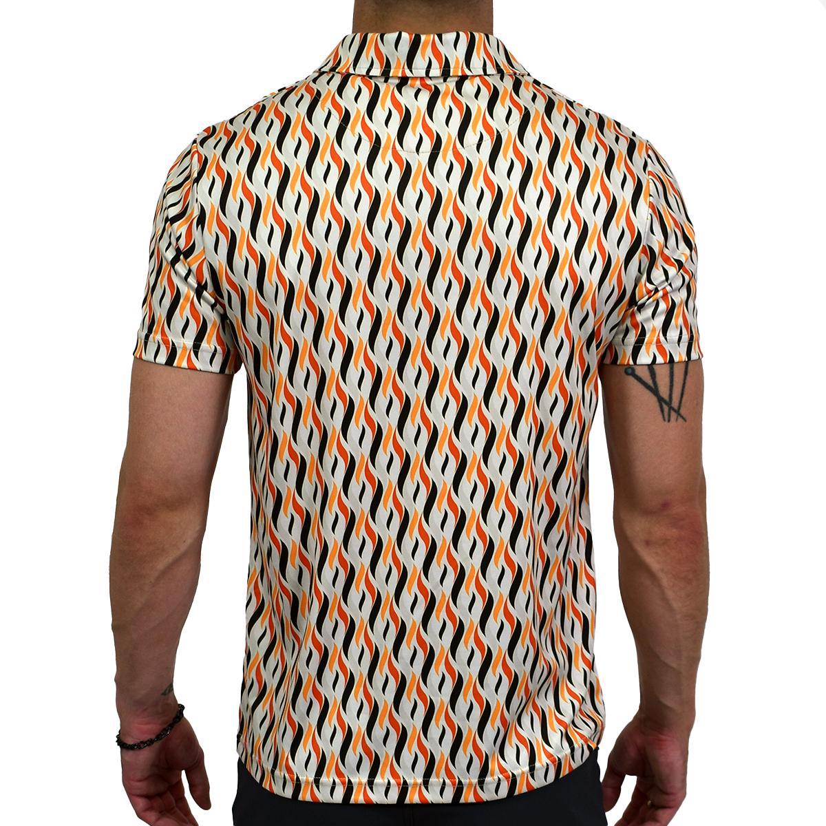 Retro Flames Short Sleeve Polo Shirt