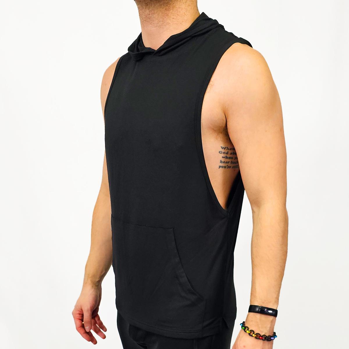Black Modal Muscle Tank Hoodie