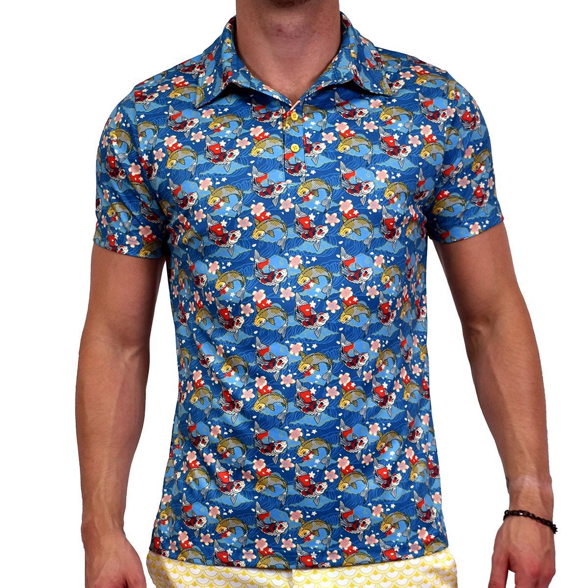 Happy Koi Short Sleeve Polo Shirt