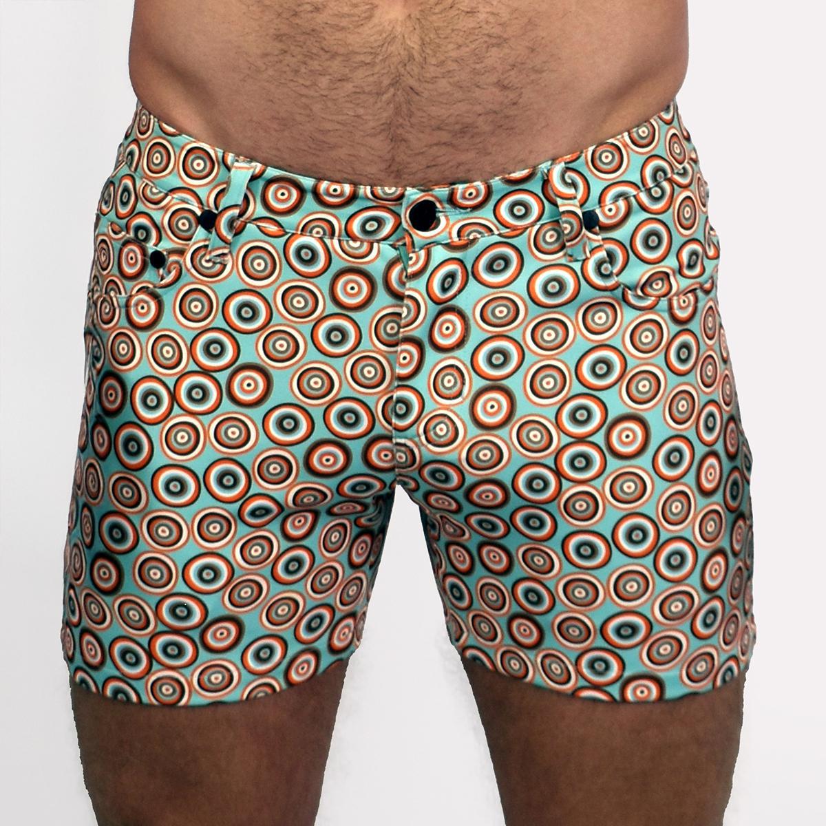 Desert Pebbles 5" Super Stretch Aqua/Bronze Printed Shorts