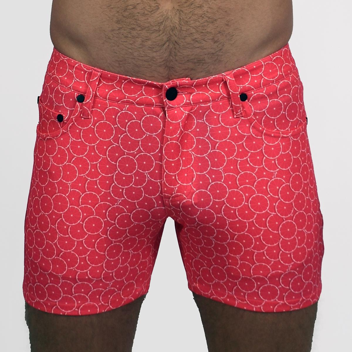 Grapefruits 5" Super Stretch Pink Printed Shorts
