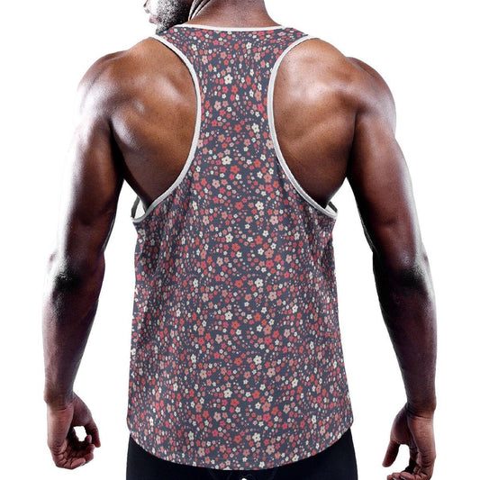 Midnight Navy/Pink Mini Floral Y-Back Racer Tank