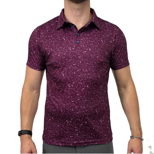 Starry Night Short Sleeve Polo Shirt