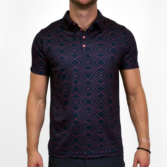 Geo X's Navy/Pink Short Sleeve Polo Shirt