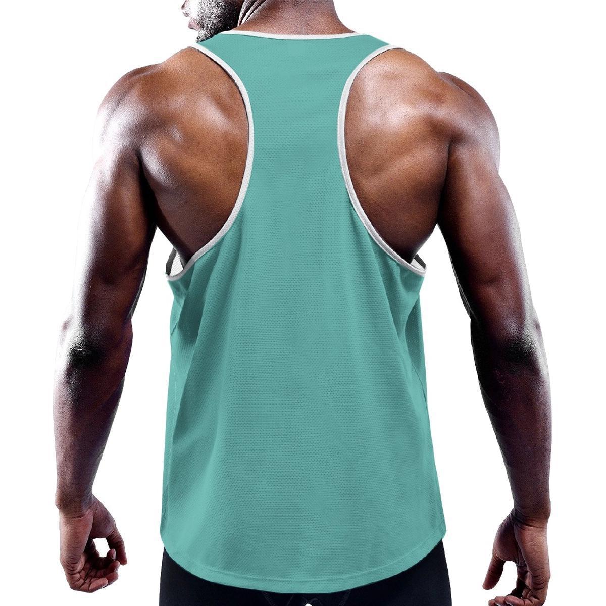 Aqua Blue Solid Color Y-Back Tank