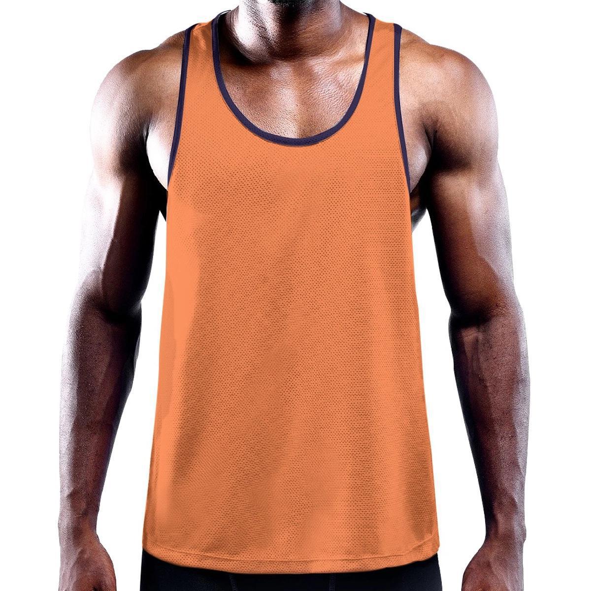 Orange Solid Color Y-Back Tank