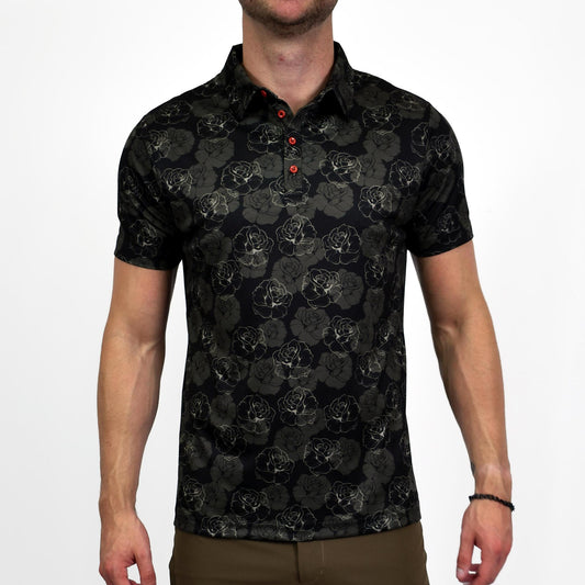 Subtle Roses Short Sleeve Polo Shirt
