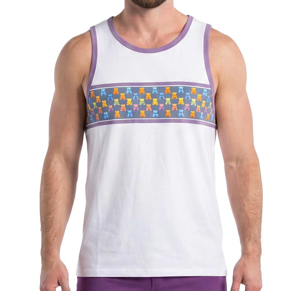 Fractal Gummy Bears Chest Stripe Tank