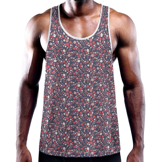 Midnight Navy/Pink Mini Floral Y-Back Racer Tank