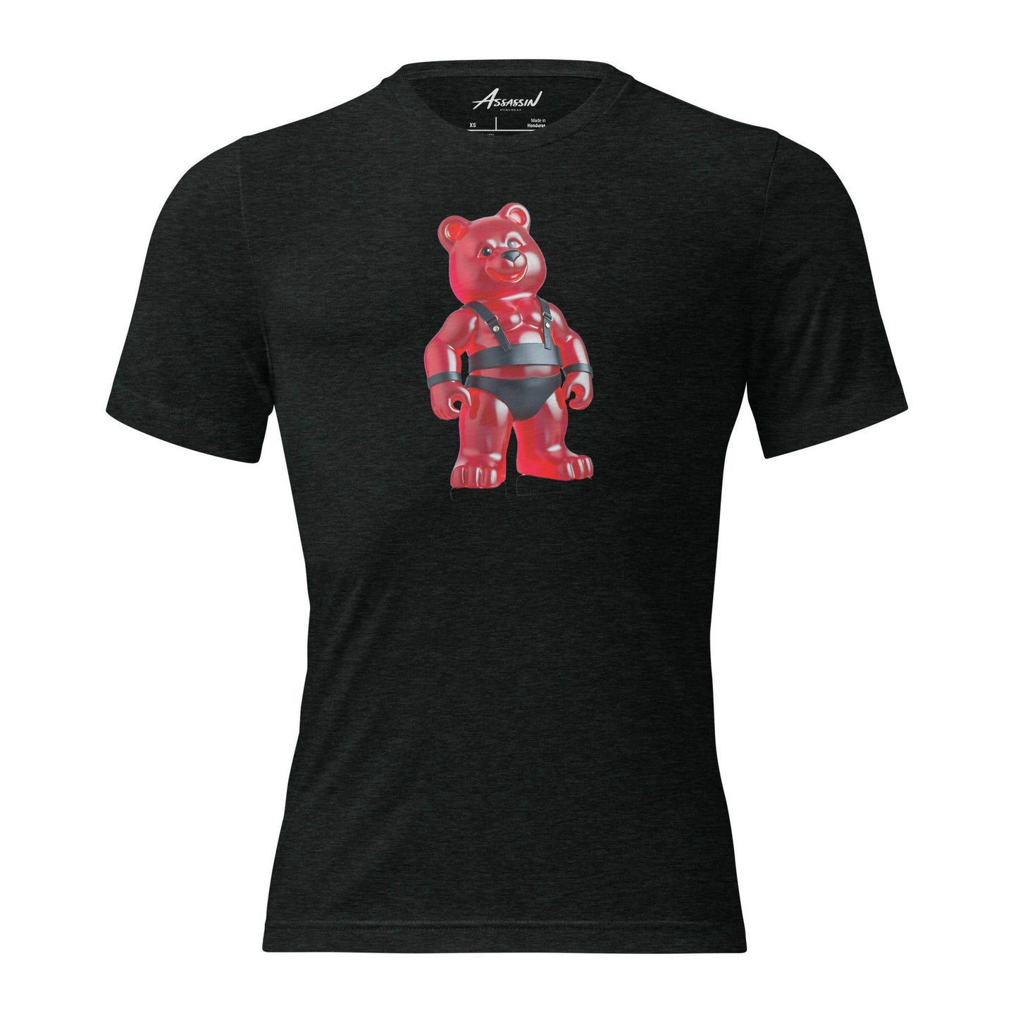 Leather Daddy Gummy Bear Black Triblend T-Shirt by Assassin Menswear