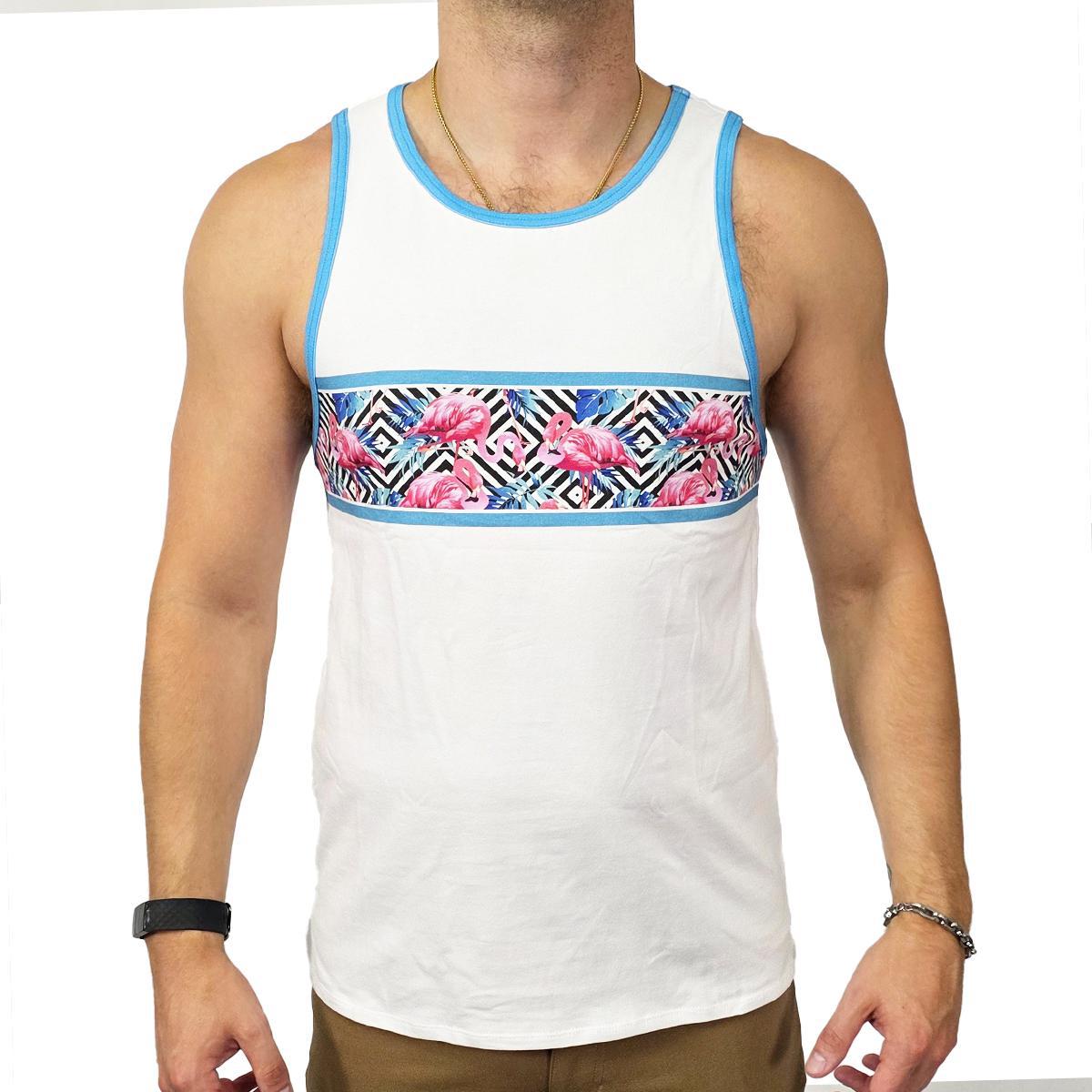 Hypnotic Flamingos Chest Stripe Tank