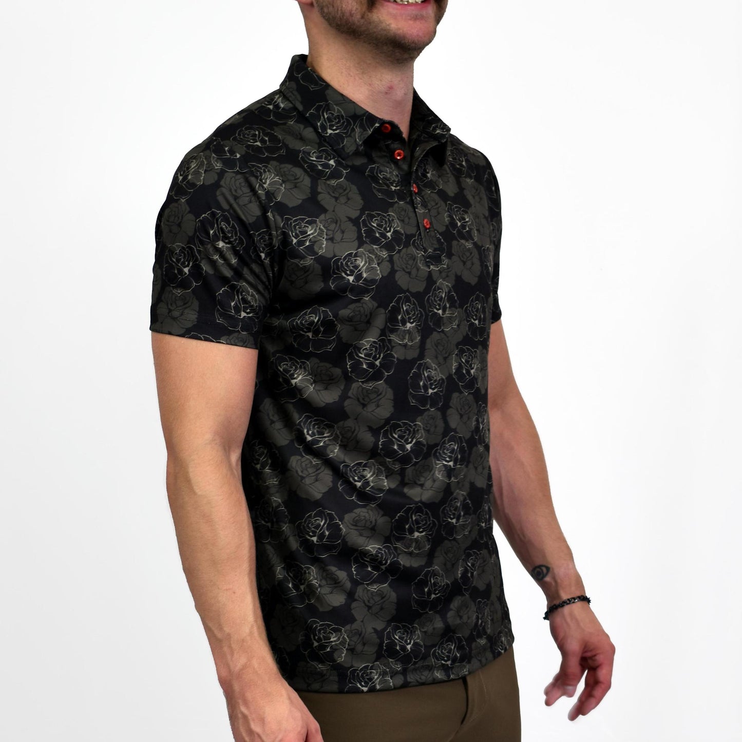 Subtle Roses Short Sleeve Polo Shirt