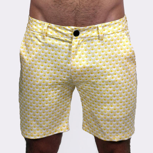 Yellow Scales 7" Slim Chino Shorts