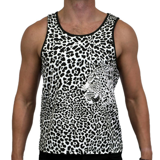 Leopard Illusion Stretch Mesh Tank