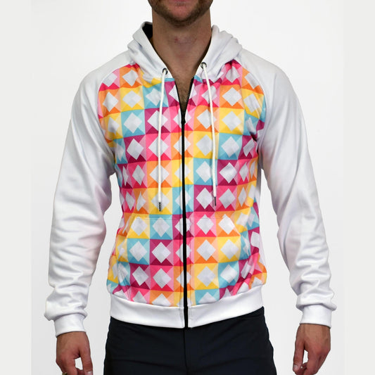 Rainbow Squares Zip Hoodie