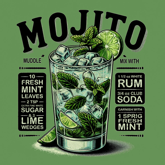Mojito Cocktail Leaf Green T-Shirt