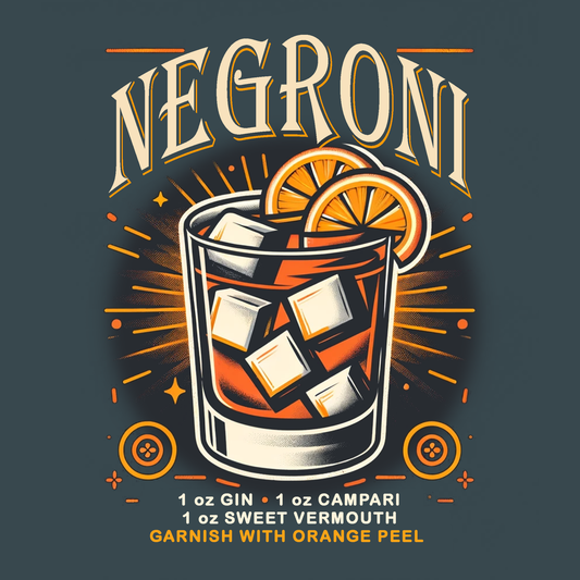 Negroni Cocktail Dark Grey Heather T-Shirt