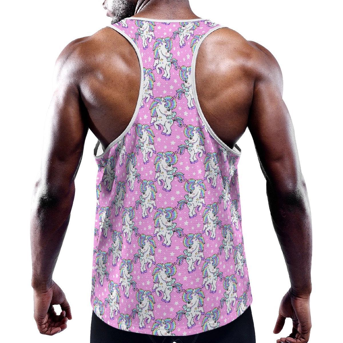 Baby Unicorns Pink/White Y-Back Racer Tank