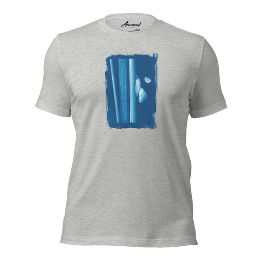 "Snail" Cyanotype Print Grey T-Shirt featuring Art by Emmerson Wheeler