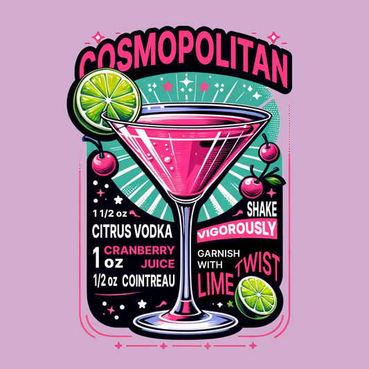Cosmopolitian Cocktail Pink Lilac T-Shirt