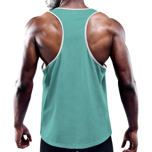 Aqua Blue Solid Color Y-Back Tank from Assassin Menswear