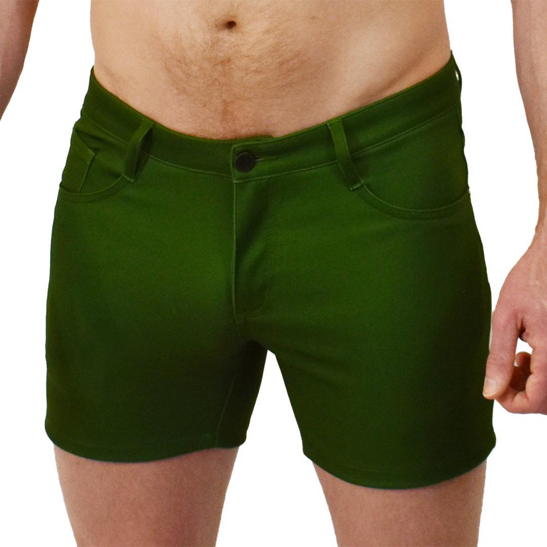 Army Solid 5-Pocket Stretch Shorts with 5" Inseam