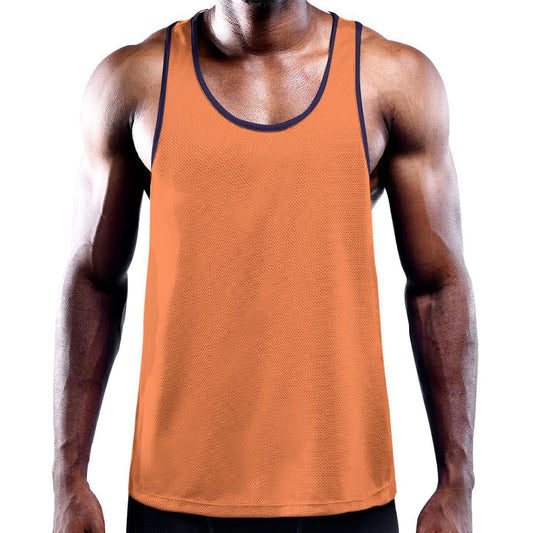 Orange Solid Color Y-Back Tank from Assassin Menswear
