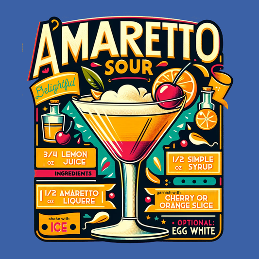 Amaretto Sour Cocktail Royal Blue T-Shirt
