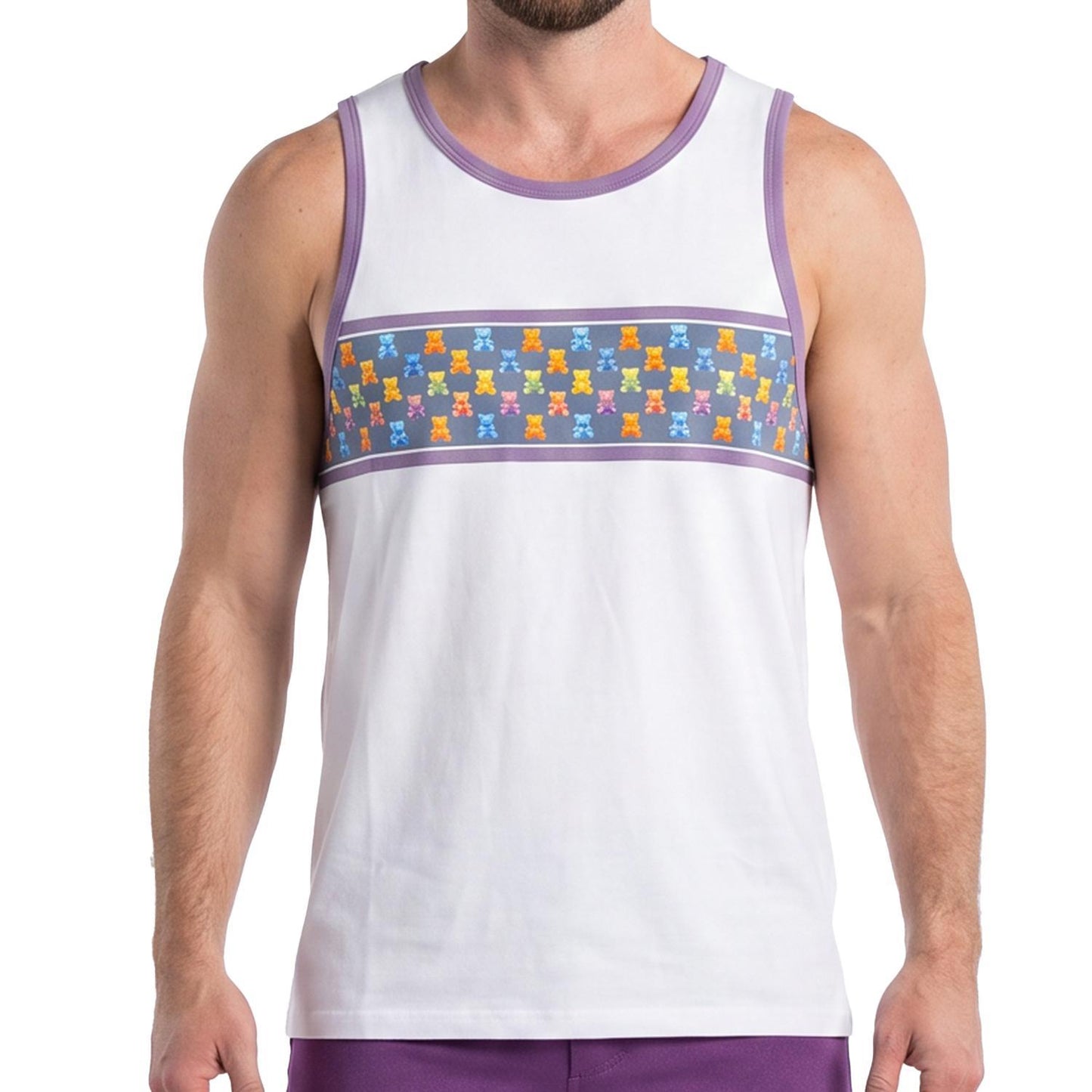 Fractal Gummy Bears Chest Stripe Tank
