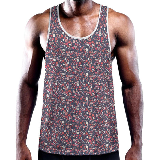 Midnight Navy/Pink Mini Floral Y-Back Racer Tank