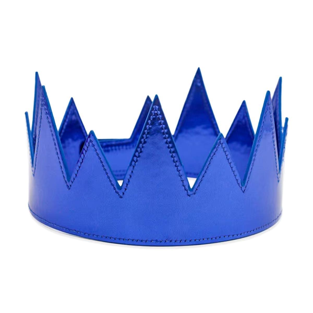 Blue Metallic Crown Hat