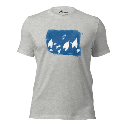 "Moth Vine" Cyanotype Print Grey T-Shirt featuring Art by Emmerson Wheeler