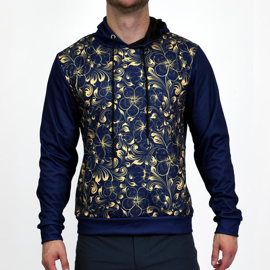 Golden Floral Pullover Hoodie