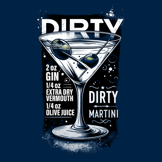 Dirty Martini Cocktail Navy T-Shirt